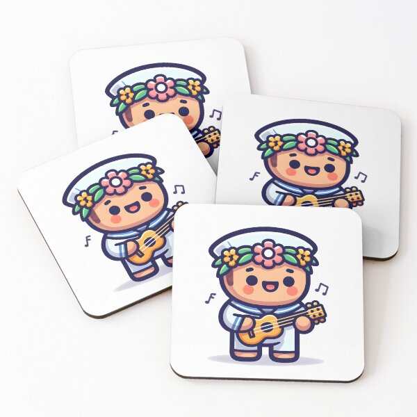 Item preview, Kawaii Sailor With A Lei Necklace Playing A Ukulele designed and sold by CanvasCutie.