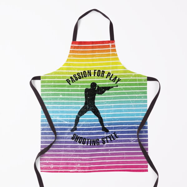 Item preview, Black silhouette of a shooter against the background of rainbow stripes designed and sold by HarridanCreates.