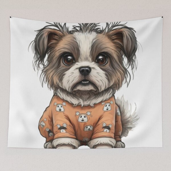 Item preview, A dog wearing pajamas with messy hair designed and sold by ASSNZA.