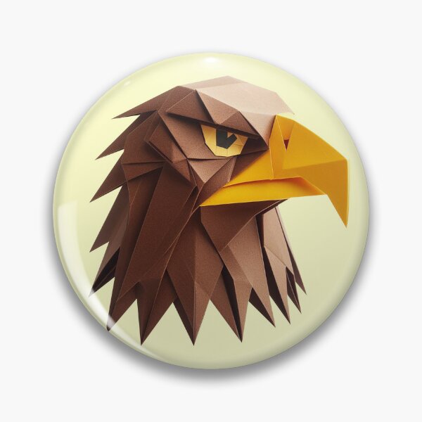 Item preview, Origami eagle head made of paper designed and sold by PlumeUniverse.
