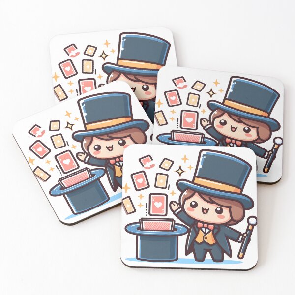 Aperçu de l'œuvre Magicien Kawaii Avec Chapeau Haut De Forme créée et vendue par CanvasCutie.
