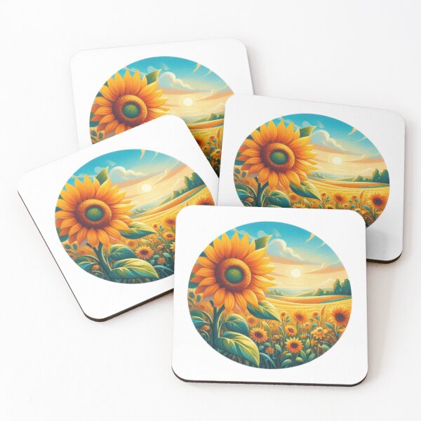 Item preview, sunflower field landscape floral landscape  flowers background designed and sold by Expressions-Sel.