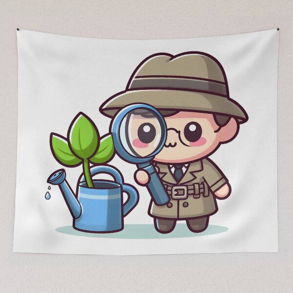 Item preview, Kawaii Detective: Magnifying Glass Watering Can designed and sold by CanvasCutie.