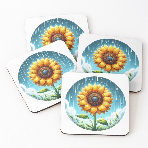 Item preview, sunflower in the rain landscape floral  flowers background designed and sold by Expressions-Sel.