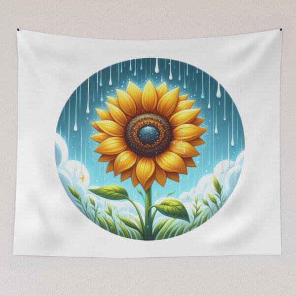 Item preview, sunflower in the rain landscape floral  flowers background designed and sold by Expressions-Sel.