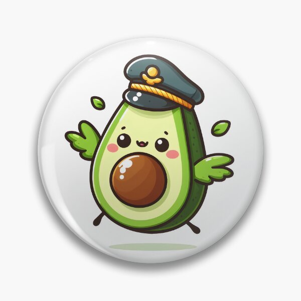 Item preview, Kawaii Avocado With A Pilot Hat designed and sold by CanvasCutie.