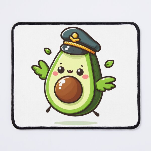 Item preview, Kawaii Avocado With A Pilot Hat designed and sold by CanvasCutie.