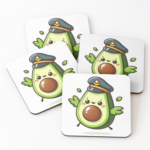 Item preview, Kawaii Avocado With A Pilot Hat designed and sold by CanvasCutie.