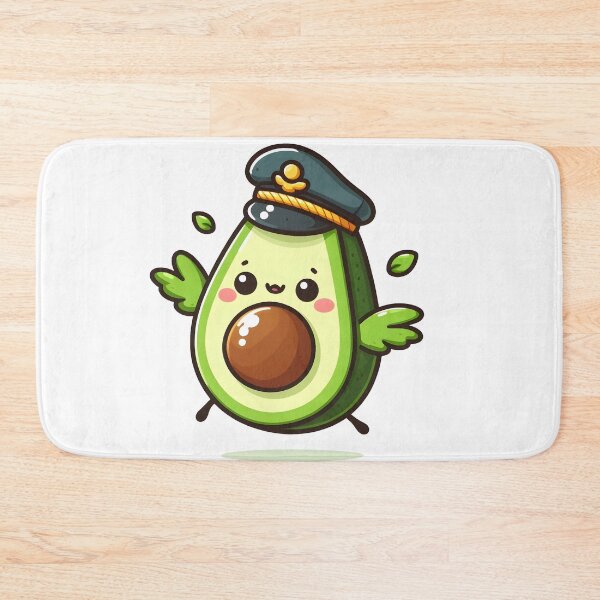 Item preview, Kawaii Avocado With A Pilot Hat designed and sold by CanvasCutie.