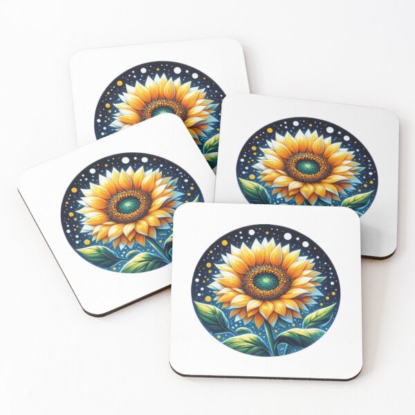Item preview, sunflower under the stars  landscape floral  flowers background designed and sold by Expressions-Sel.