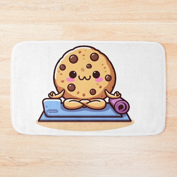 Item preview, Kawaii Cookie With Yoga Mat designed and sold by CanvasCutie.