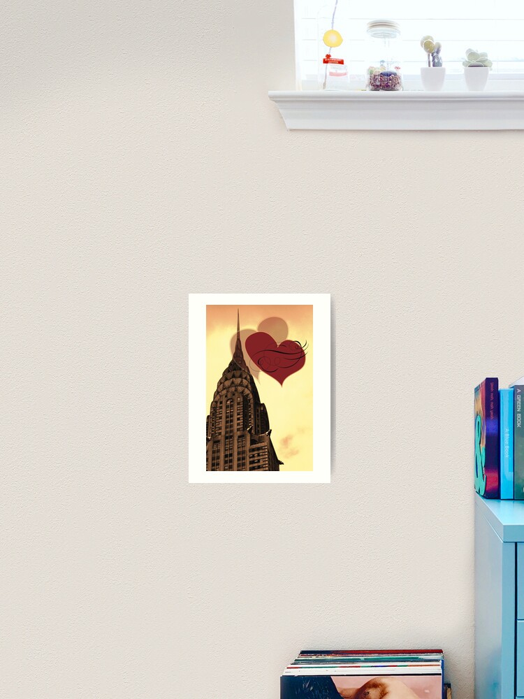 Thumbnail 2 of 3, Art Print, I Love New York City, Chrysler Building, vintage style designed and sold by KarenEspig.