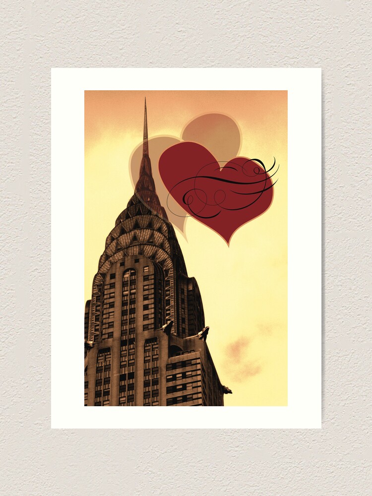 Thumbnail 1 of 3, Art Print, I Love New York City, Chrysler Building, vintage style designed and sold by KarenEspig.
