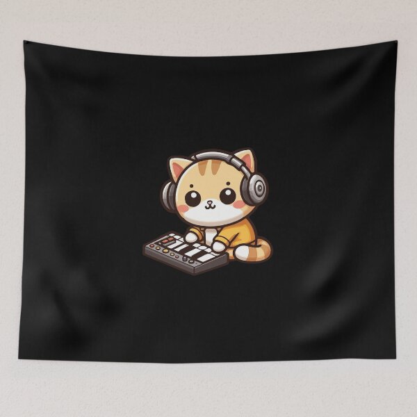 Item preview, Music Lover Kawaii Cat designed and sold by SOMI SOMI.