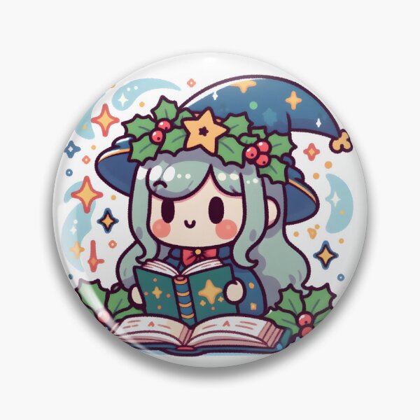 Item preview, Kawaii Merry Witch With Holly Crown designed and sold by CanvasCutie.