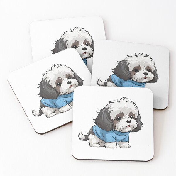 Item preview, Cute Havanese dog wearing blue sweater designed and sold by PetPeeveDesigns.