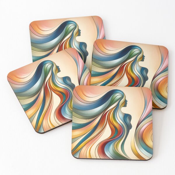 Item preview, Woman's silhouette, composed of flowing lines and bright, harmonious colors that celebrate the female form designed and sold by AndreaMart.
