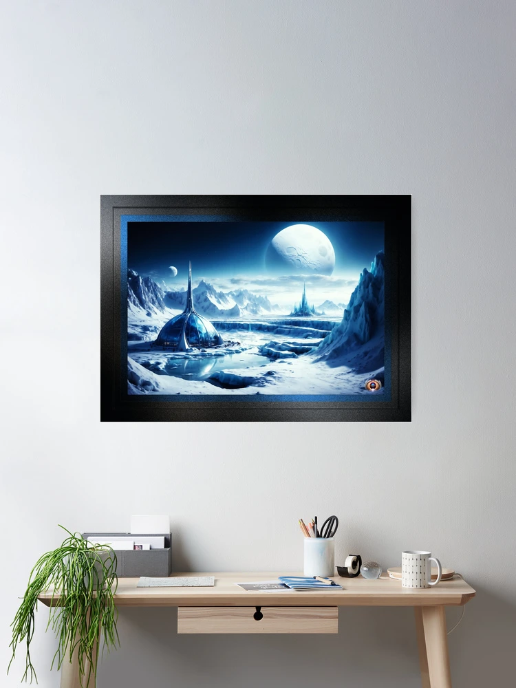 A Glacial Domed City On The Arctic Planet Hasplidian Stunning AI Concept Art by Xzendor7 Room Decor Poster Art Print