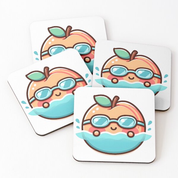 Item preview, Kawaii Peach With Goggles Swimming designed and sold by CanvasCutie.