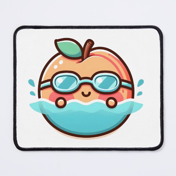 Item preview, Kawaii Peach With Goggles Swimming designed and sold by CanvasCutie.