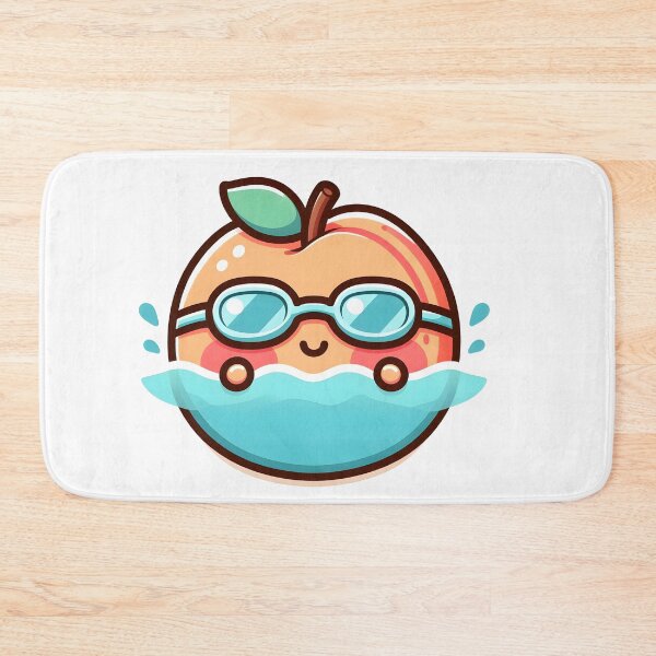 Item preview, Kawaii Peach With Goggles Swimming designed and sold by CanvasCutie.