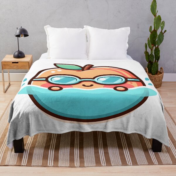 Item preview, Kawaii Peach With Goggles Swimming designed and sold by CanvasCutie.