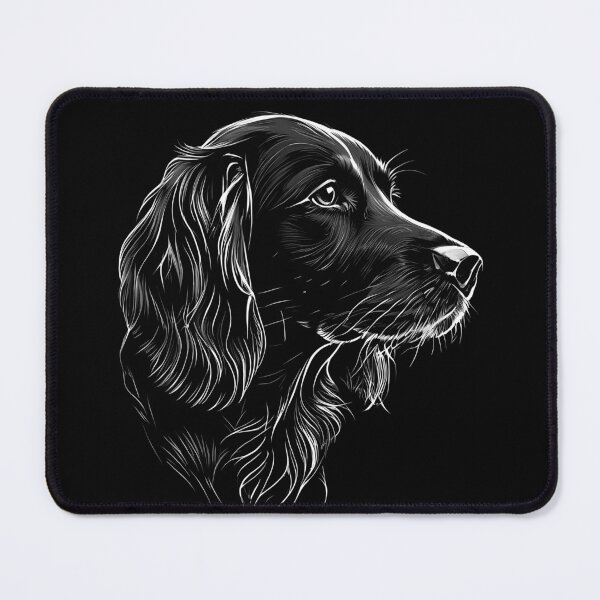 Item preview, Black and White Drawing of a Cocker Spaniel Dog designed and sold by Petalandfur.