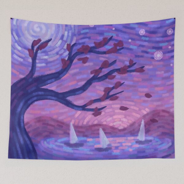Item preview, Moonlit Ritual - Van Gogh Style Landscape designed and sold by -DearTreehouse-.
