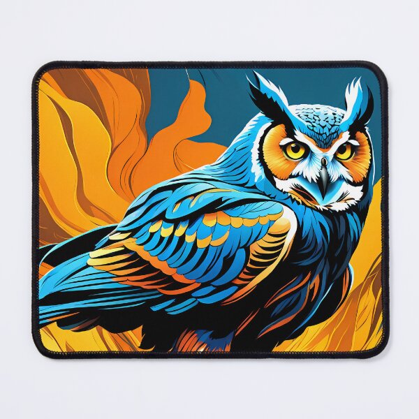 Item preview, Blue Orange Owl, Ai Generated Art designed and sold by ACC .