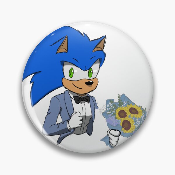Item preview, Sonic in a smoking holding bouquet of sunflowers designed and sold by Alpines.