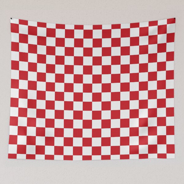 Item preview, Small Checkered - White and Fire Engine Red designed and sold by JustPatterns2.