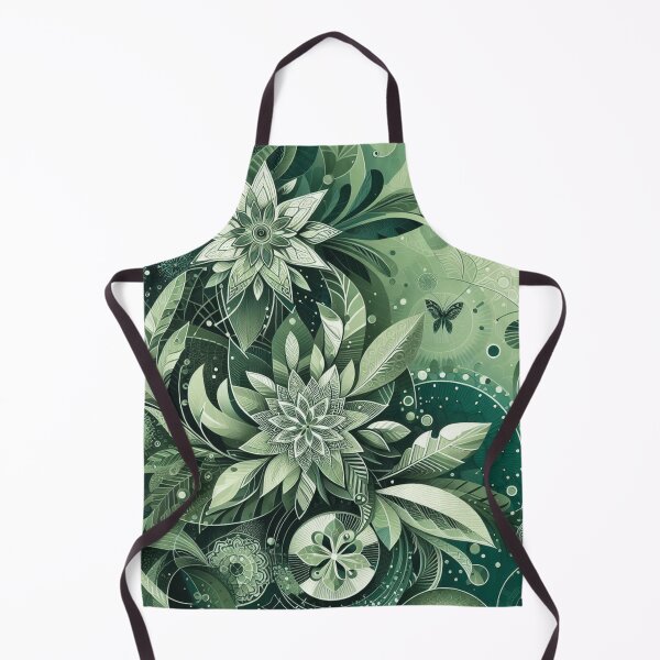 Item preview, green floral patterns, watercolor designed and sold by asbno19.