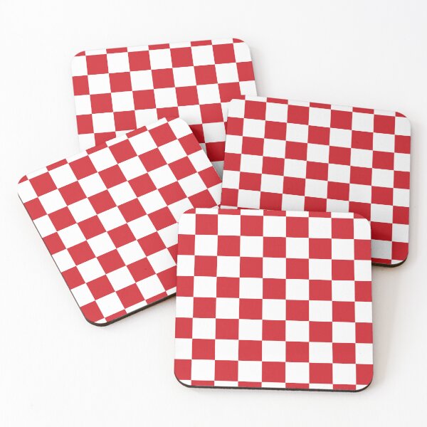 Item preview, Checkered - White and Fire Engine Red designed and sold by JustPatterns2.