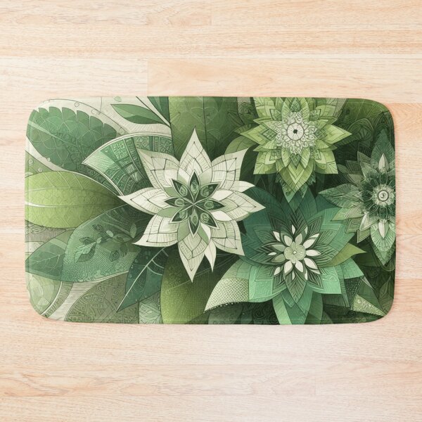 Item preview,  green floral patterns, watercolor designed and sold by asbno19.