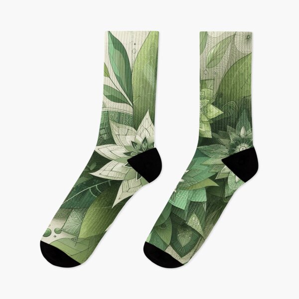 Item preview,  green floral patterns, watercolor designed and sold by asbno19.