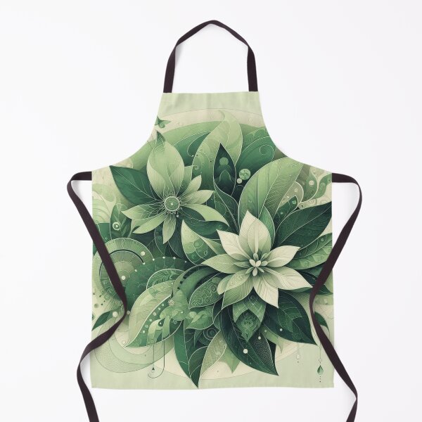 Item preview, green floral patterns, watercolor designed and sold by asbno19.