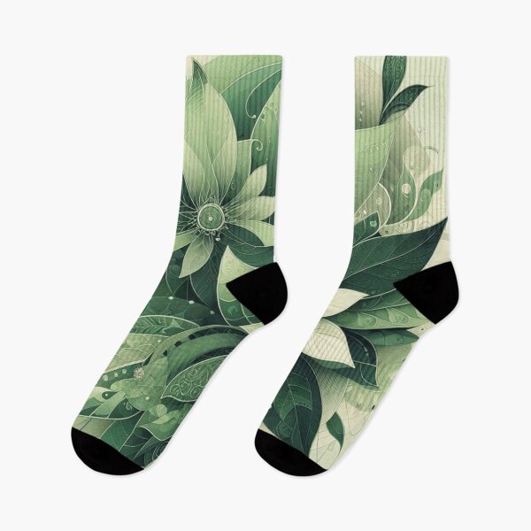 Item preview,  green floral patterns, watercolor designed and sold by asbno19.