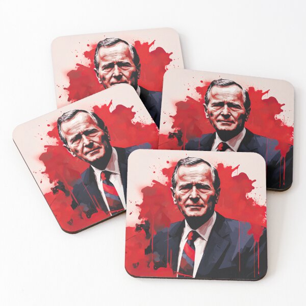 Item preview, George H. W. Bush | Red minimalism designed and sold by ComicsFactory.