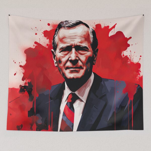 Item preview, George H. W. Bush | Red minimalism designed and sold by ComicsFactory.