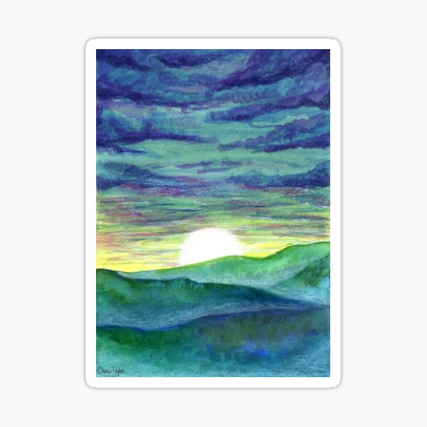 Foggy Blue Ridge Mountain Sunrise Sticker