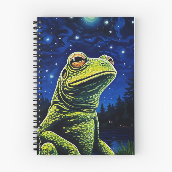 Item preview, Starry Night Frog, Cosmic Amphibian Wildlife Illustration designed and sold by madtoyman.