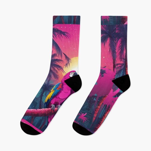 Item preview, Parrot and palms at evening, sky fall of stars, exotic vibe designed and sold by Sugar Wisdom .