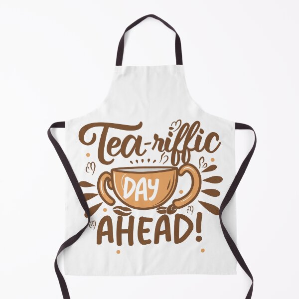 Item preview, Tea-riffic Day Ahead: Dark Brown Message with Centered Orange Mug and Heart Decor designed and sold by HahaHandlesHub.