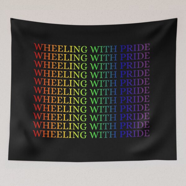 Item preview, LGBTQ Wheeling With Pride Slogan T-Shirt, LGBTQ Positive Slogan T-Shirt, Wheeling with pride Tees, designed and sold by PrideBeProud.