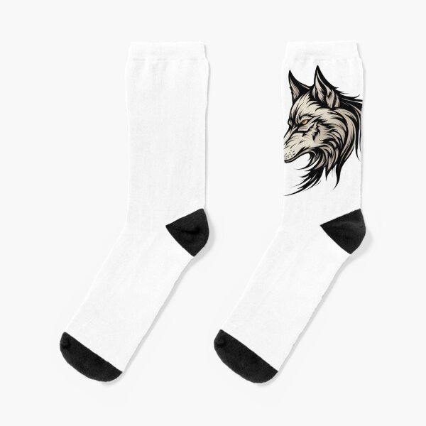 Wolf Face selling Graphic Socks Sz6-13