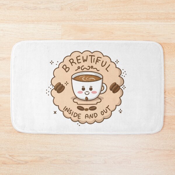 Item preview, Brew-tiful Inside and Out: Cute Tea Cup Character with Playful Font and Coffee Bean Decor designed and sold by HahaHandlesHub.