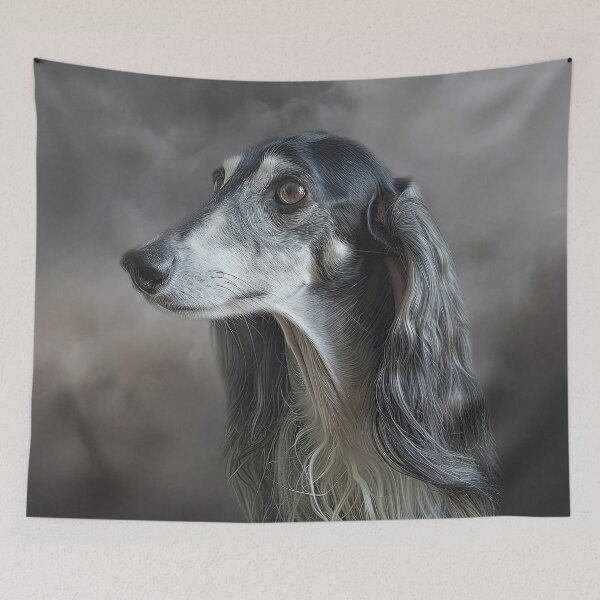 Item preview, Portrait of a Silver Saluki designed and sold by Elisabeth Lucas.