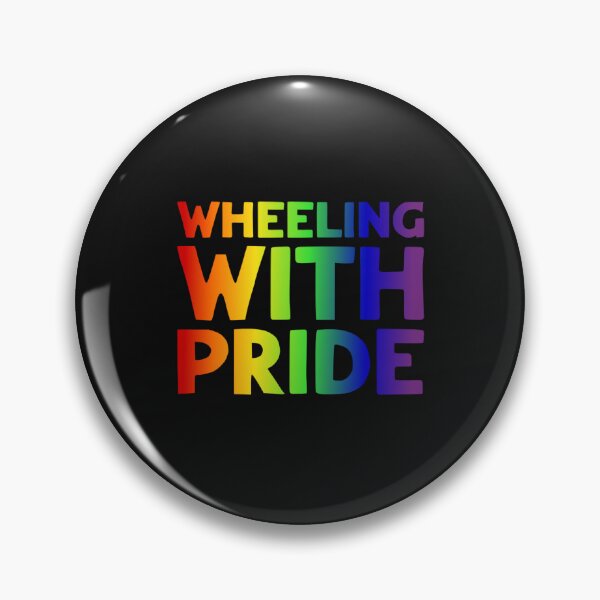 Item preview, LGBTQ Wheeling With Pride Slogan T-Shirt, LGBTQ Positive Slogan T-Shirt, Wheeling with pride Tees, designed and sold by PrideBeProud.