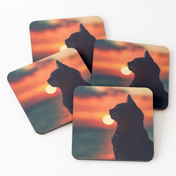 Item preview, Cat watching sunset designed and sold by CatsAndDogs-TF.