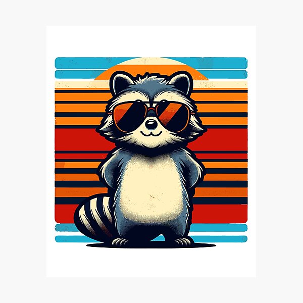 Item preview, Cool Retro Raccoon in Sunglasses 70s 80s 90s Funny Raccoon designed and sold by KsuAnn.